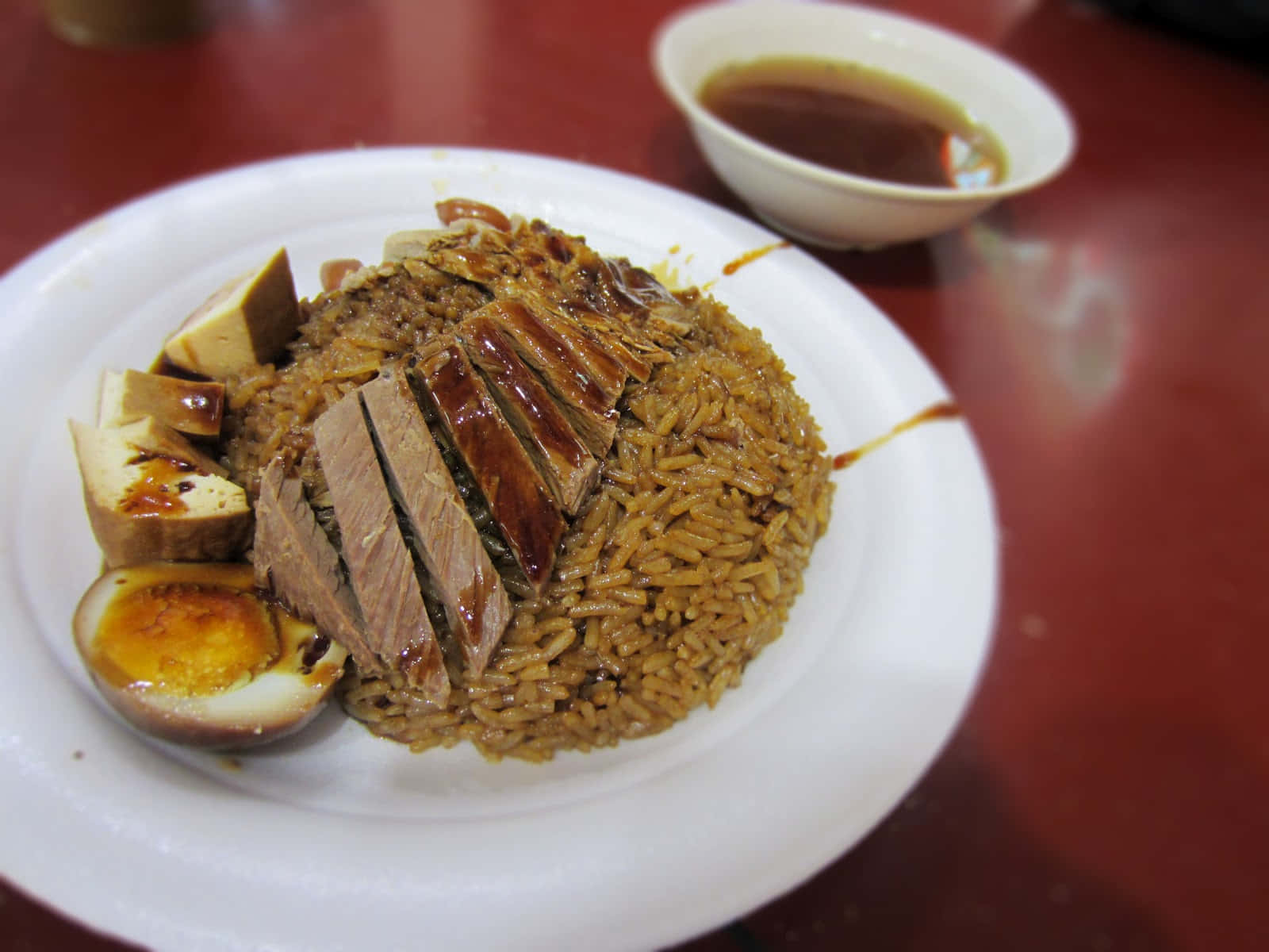 Duck Rice, Singaporean Dish, Dutch angle shot, HD Desktop Wallpaper