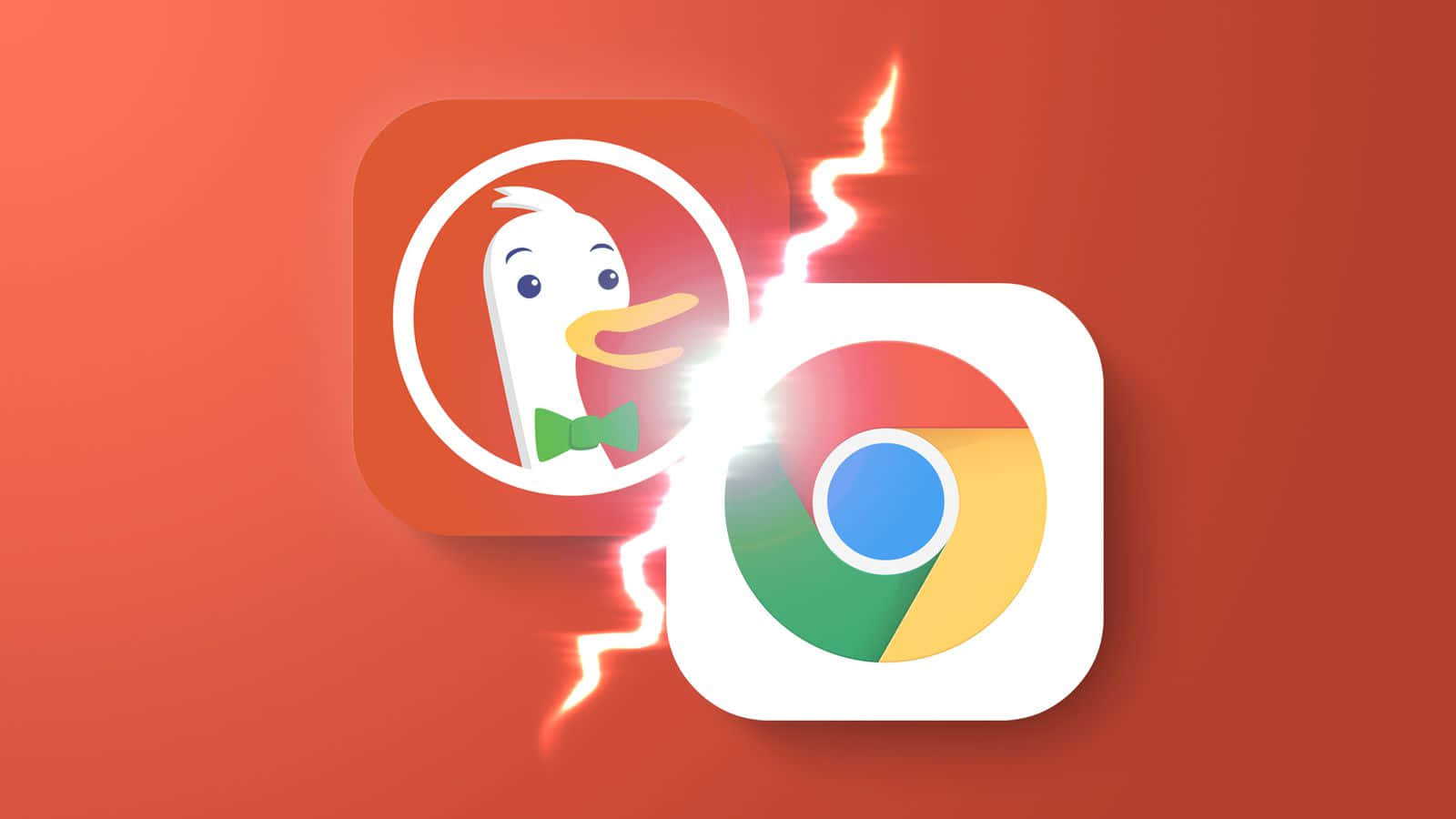 DuckDuckGo, Chrome browser icon, cartoon duck in a bowtie, HD Desktop Wallpaper