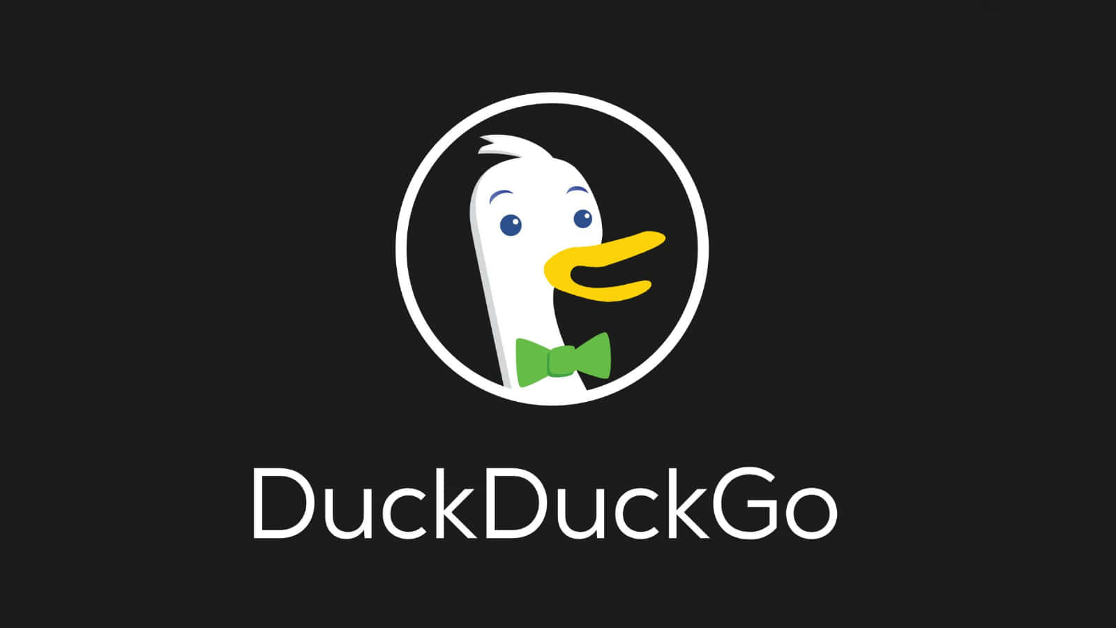 DuckDuckGo, white cartoon duck, green bowtie, HD Desktop Wallpaper