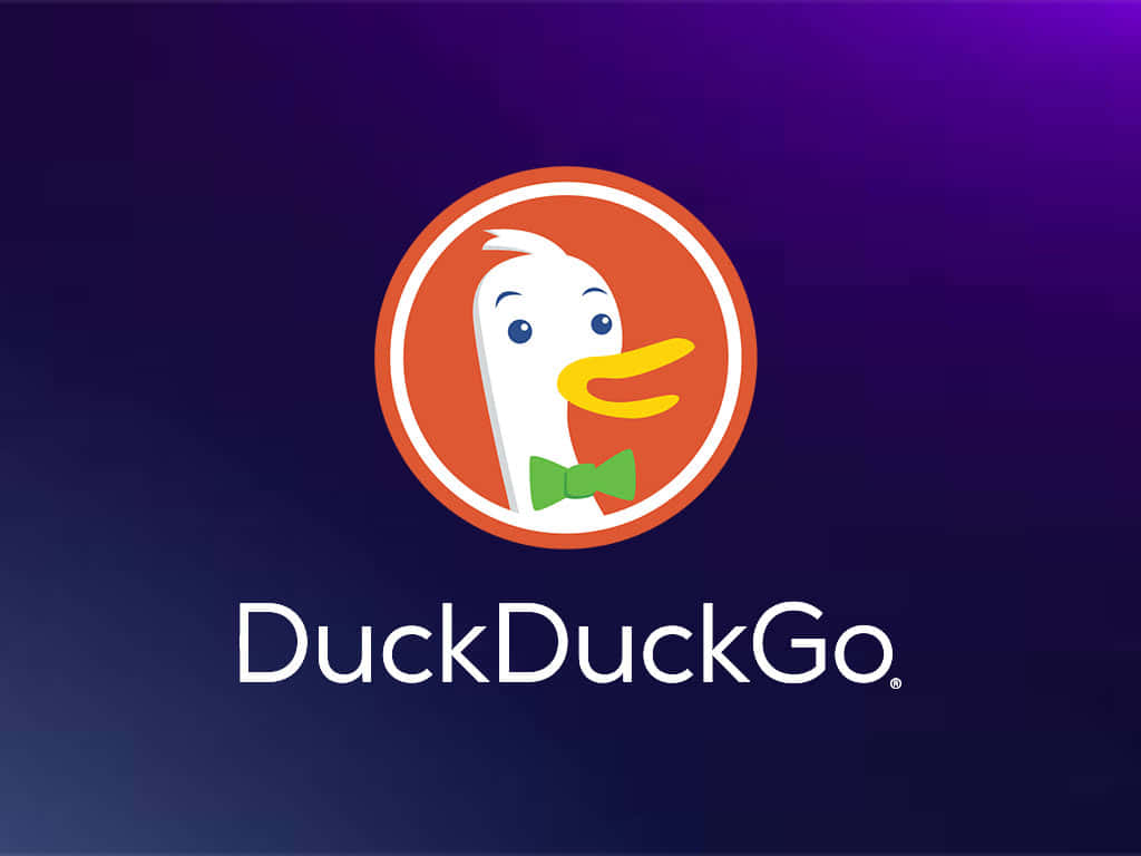 DuckDuckGo, green bowtie, orange circle, SD Desktop Wallpaper