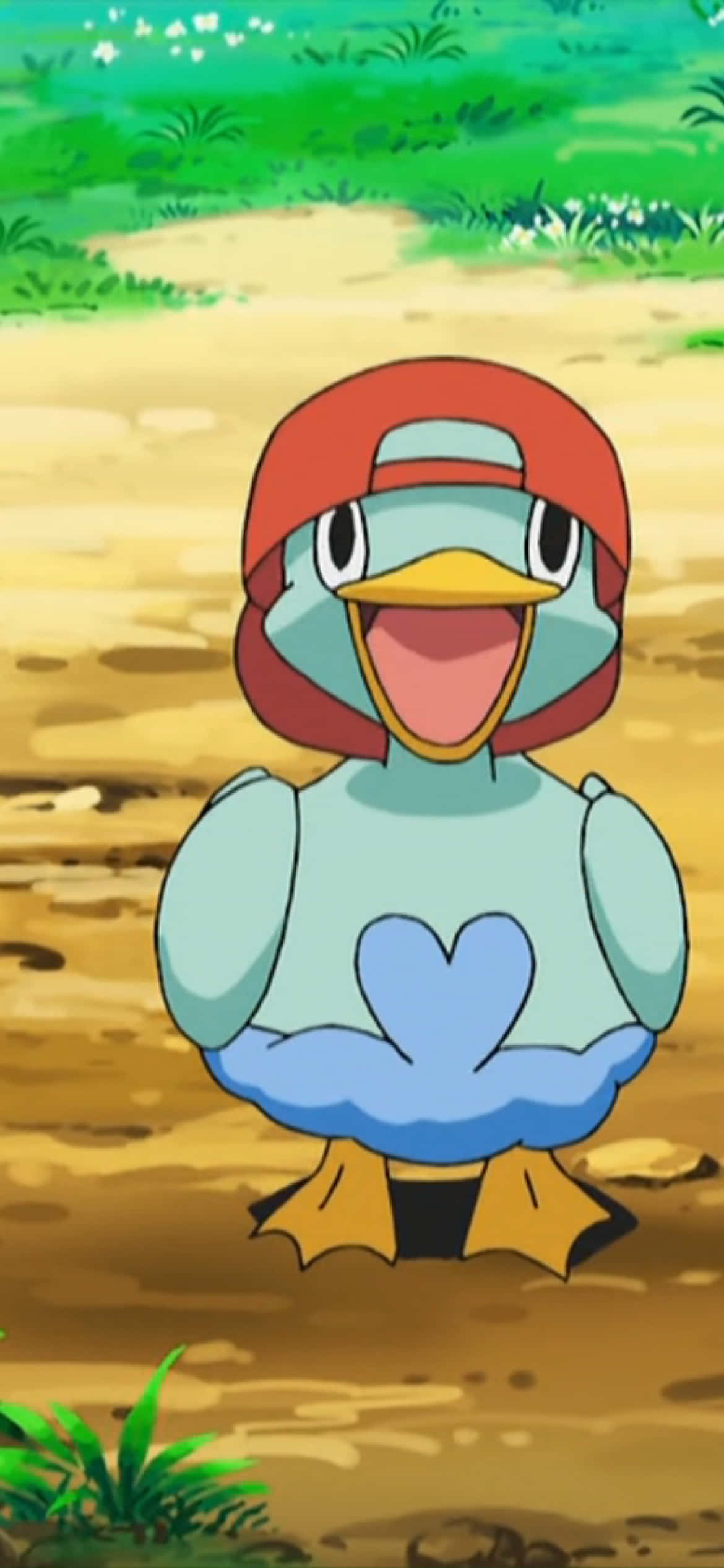 Ducklett, red hat, blue heart-trimmed outfit, Full HD Phone Wallpaper