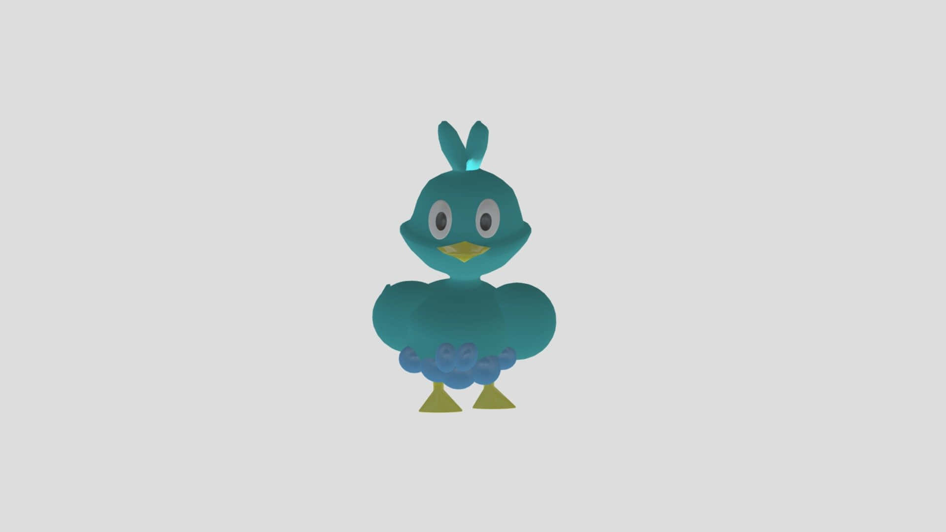 Ducklett, teal, yellow feet, Full HD Desktop Wallpaper