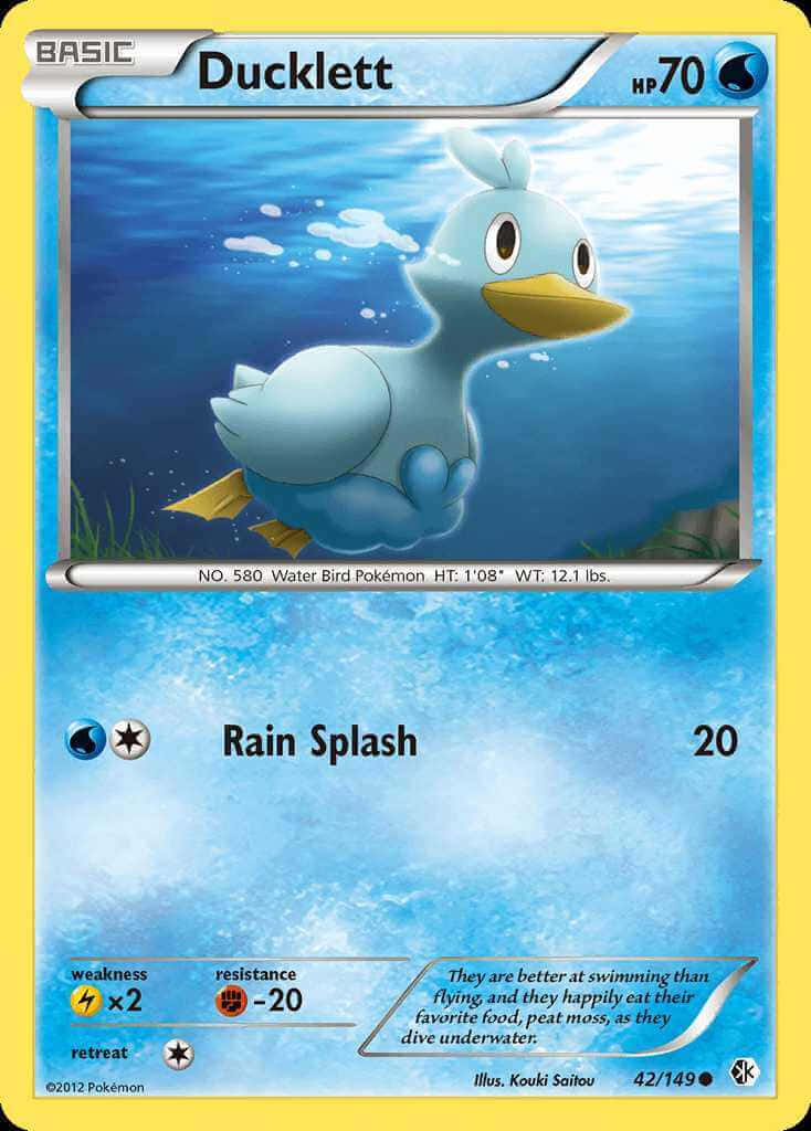 Ducklett, rain splash ability, light blue, SD Phone Wallpaper