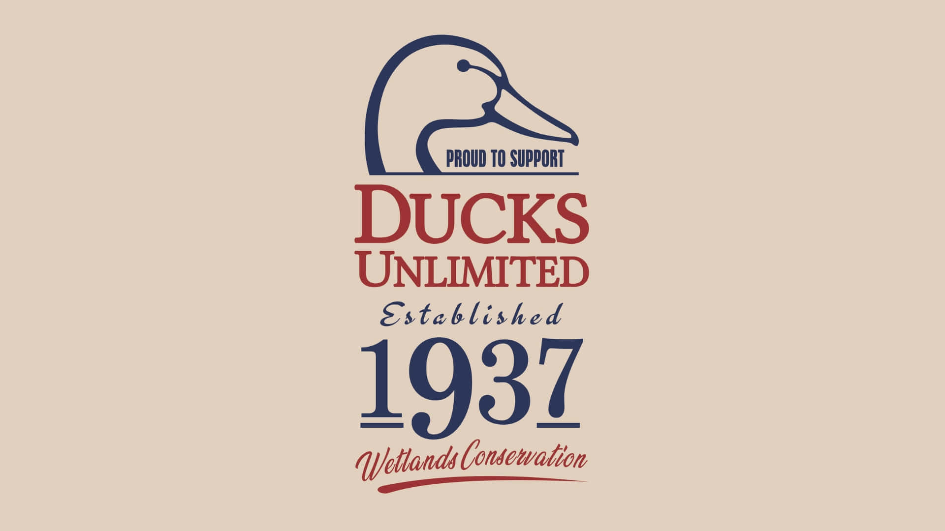Ducks Unlimited, heritage logo, blue duck head silhouette, Full HD Desktop Wallpaper