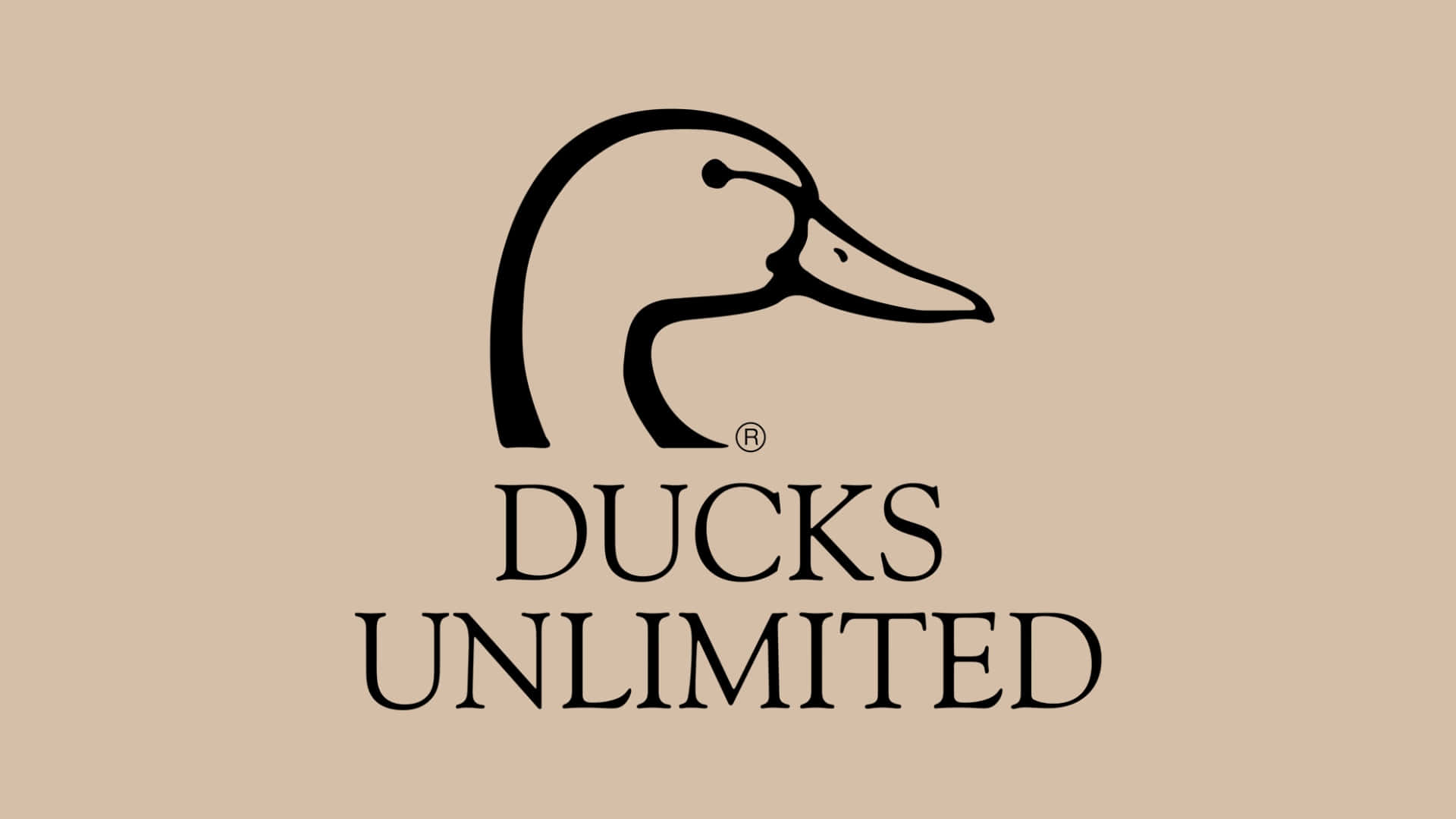 Ducks Unlimited, black line drawing, duck's head, Full HD Desktop Wallpaper