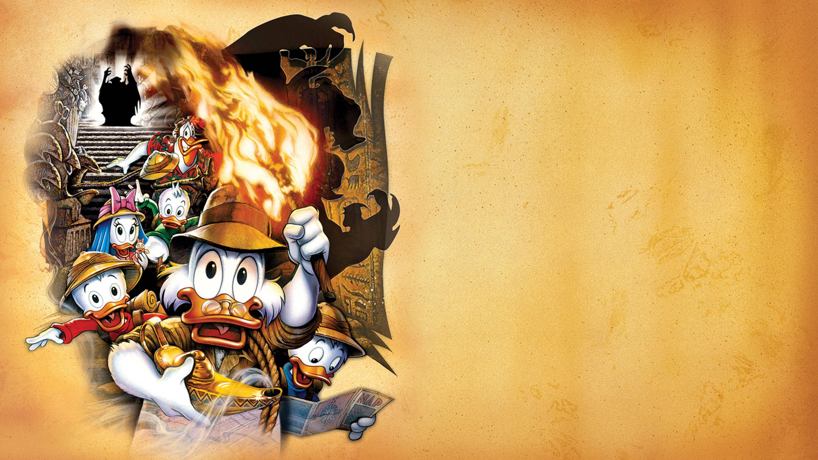 DuckTales, parchment, torch, 2K Desktop Wallpaper