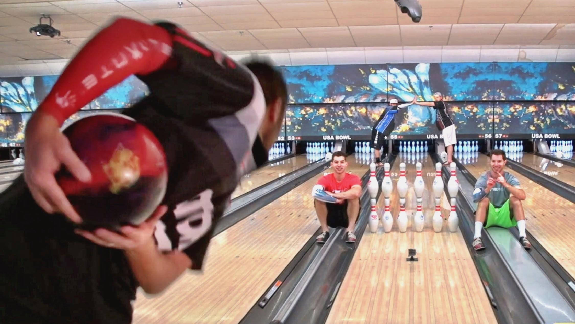 Dude Perfect, bowling alley, glossy ball, Full HD Desktop Wallpaper