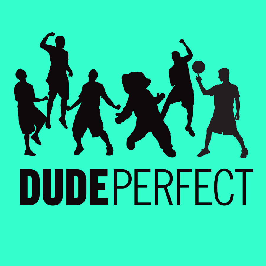 Dude Perfect, silhouettes, green background, SD Desktop Wallpaper