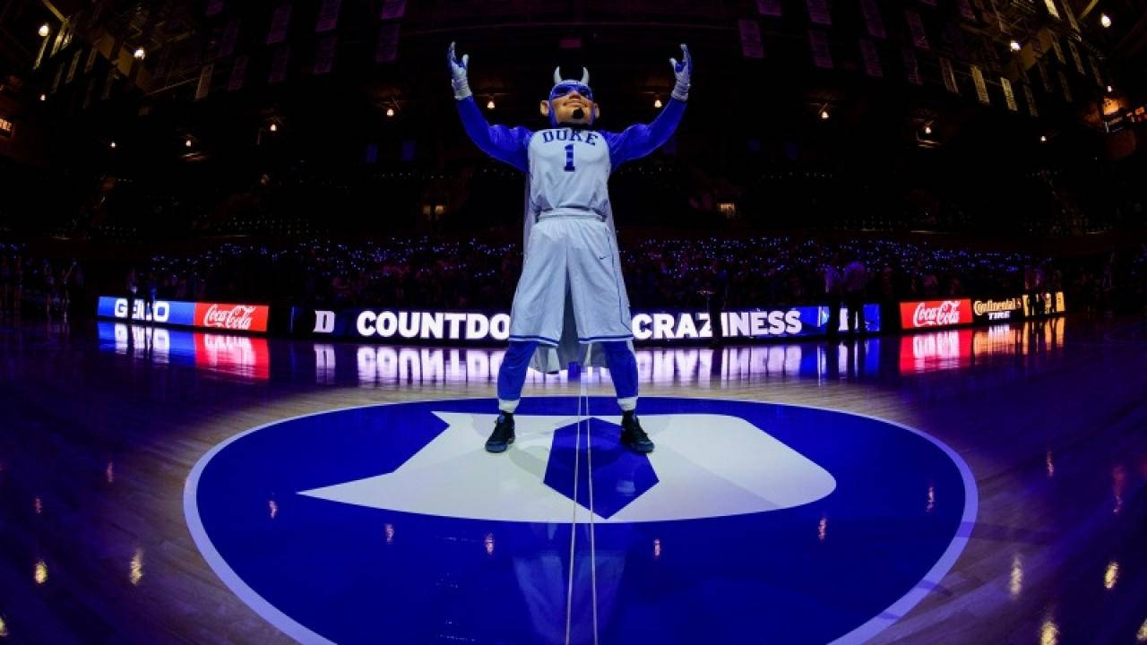 Duke Blue Devils, mascot, basketball court, HD Desktop Wallpaper