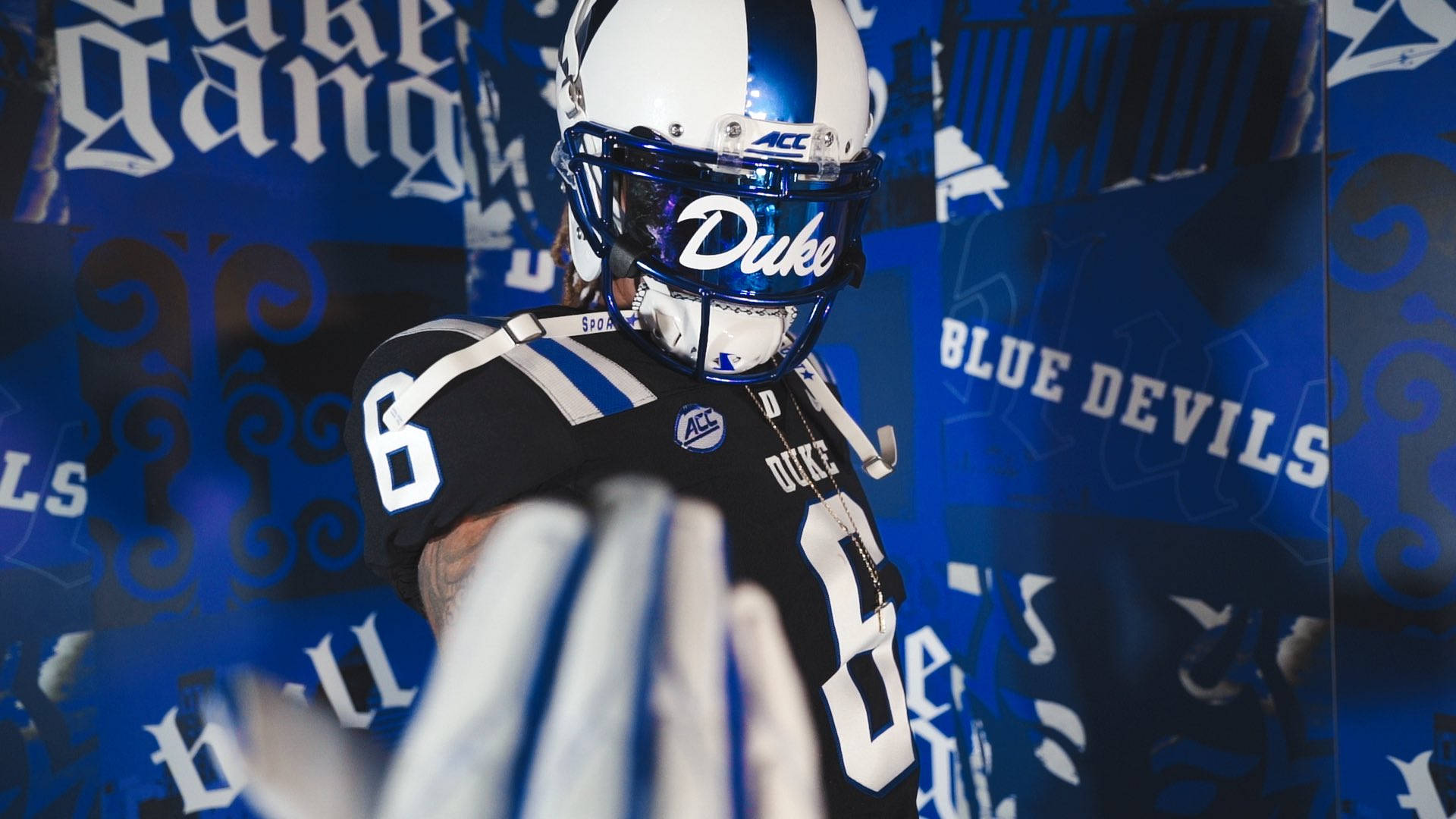 Duke Blue Devils, black and blue uniform, team logos, Full HD Desktop Wallpaper