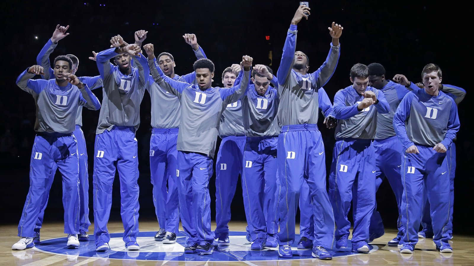 Duke Blue Devils, blue and gray uniforms, wooden court, HD Desktop Wallpaper
