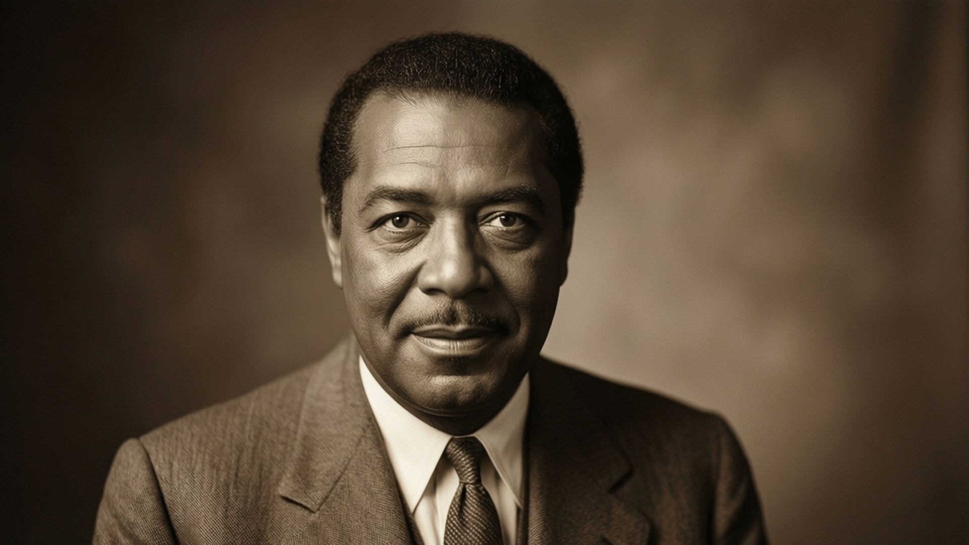 Duke Ellington, classic portrait, sepia tones, Full HD Desktop Wallpaper