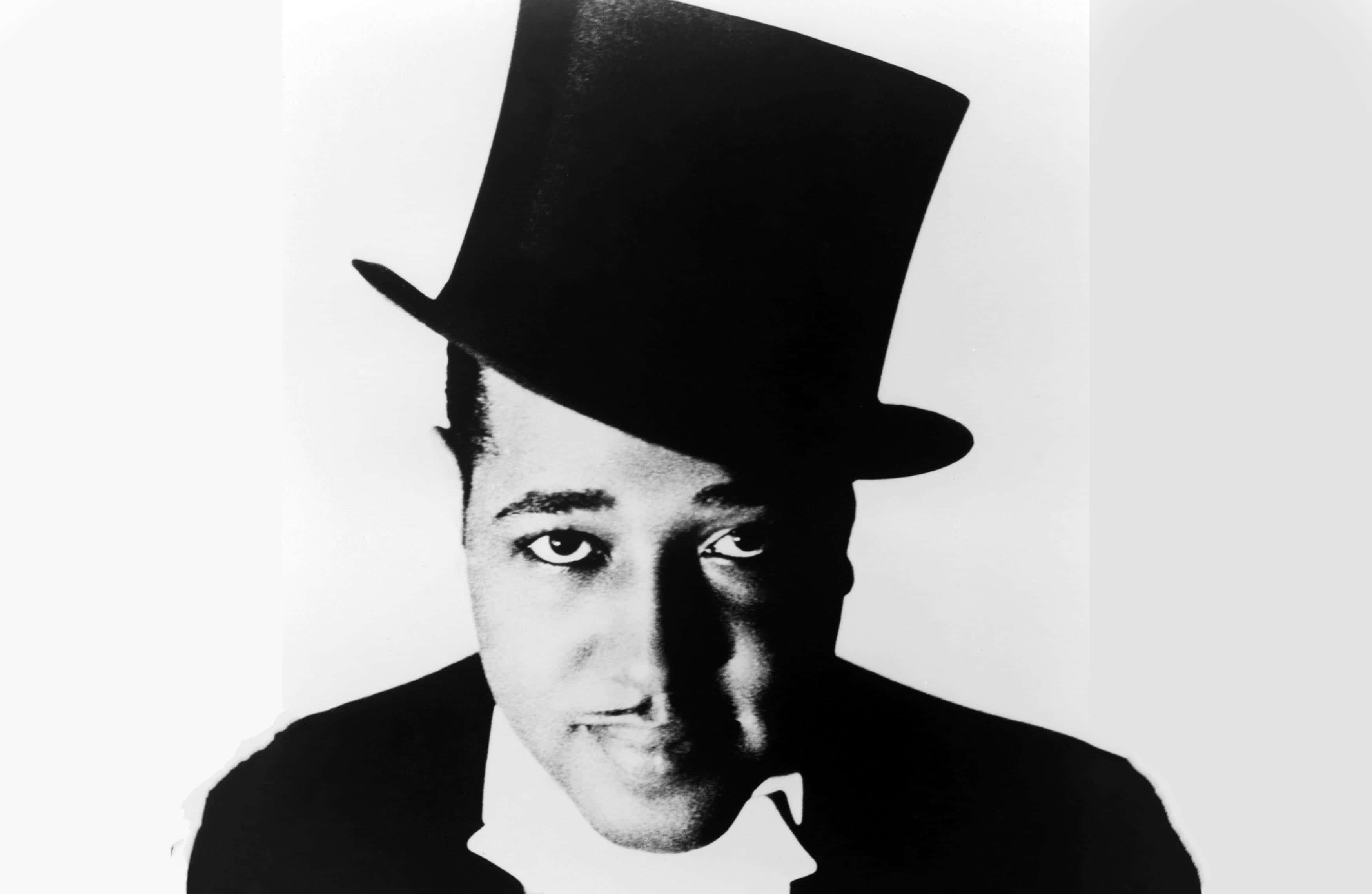 Duke Ellington, top hat, black and white portrait, 2K Desktop Wallpaper