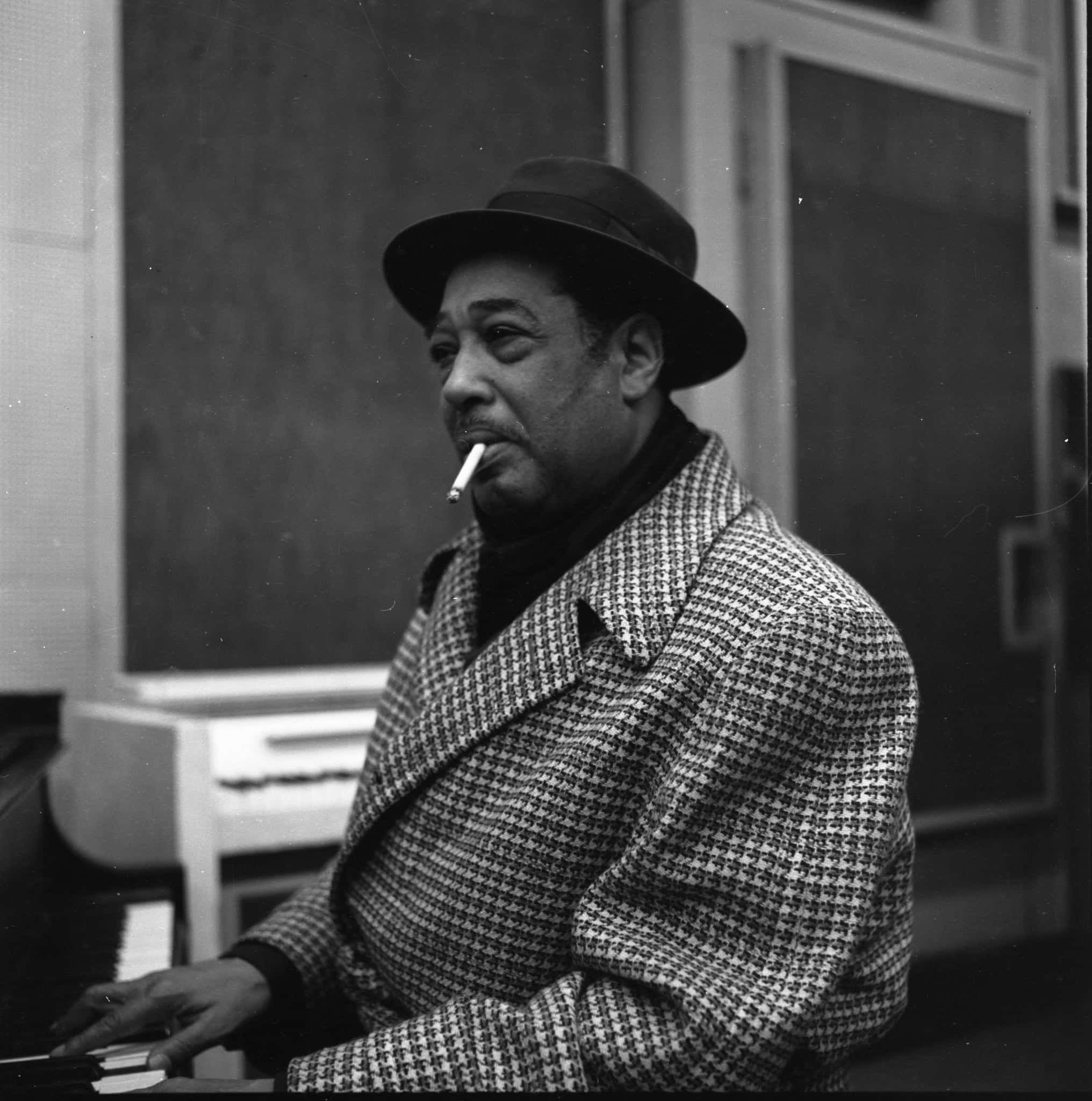 Duke Ellington, houndstooth coat, fedora, Full HD Phone Wallpaper