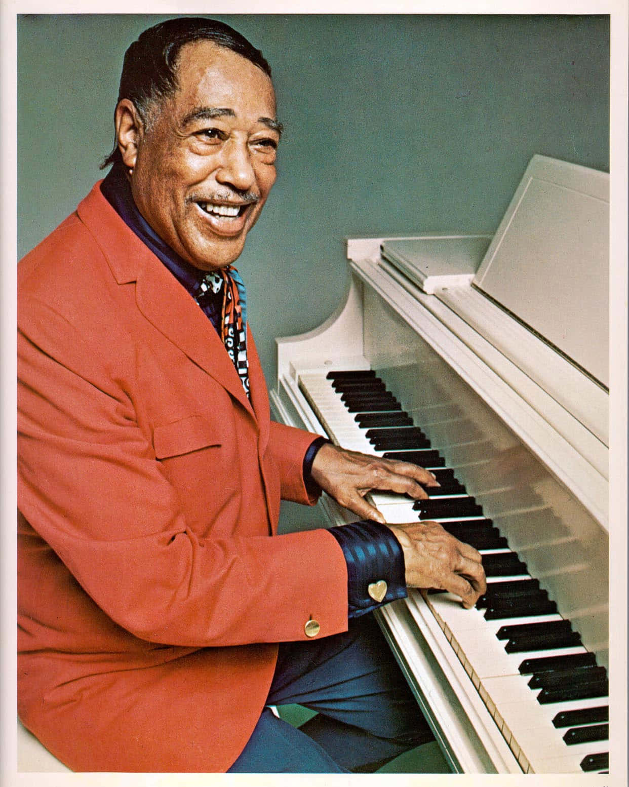 Duke Ellington, red blazer, white piano, HD Phone Wallpaper