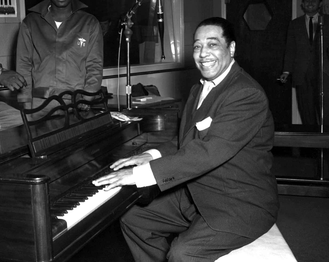 Duke Ellington, grand piano, studio, HD Desktop Wallpaper