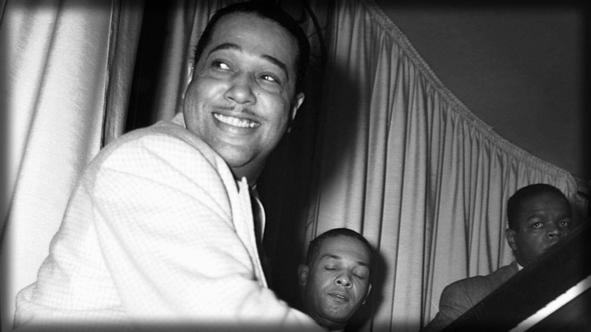 Duke Ellington, 1960, black and white portrait, Full HD Desktop Wallpaper