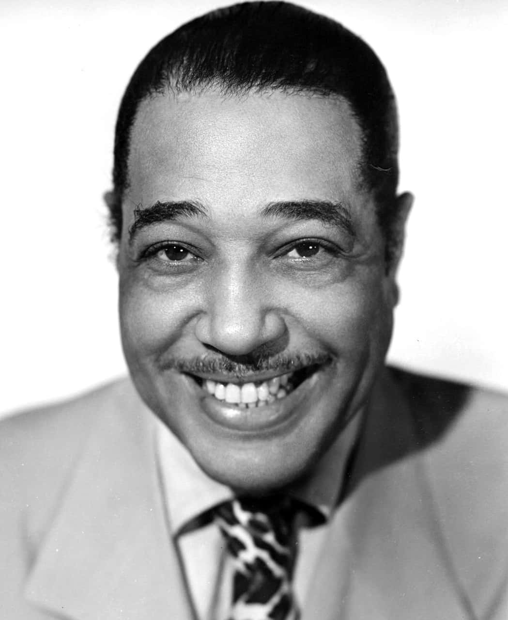 Duke Ellington, smiling portrait, mustache, SD Phone Wallpaper