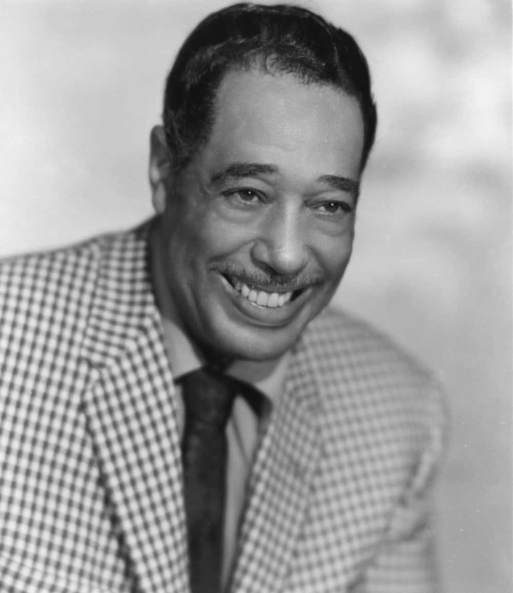 Duke Ellington, smiling portrait, mustache, SD Phone Wallpaper