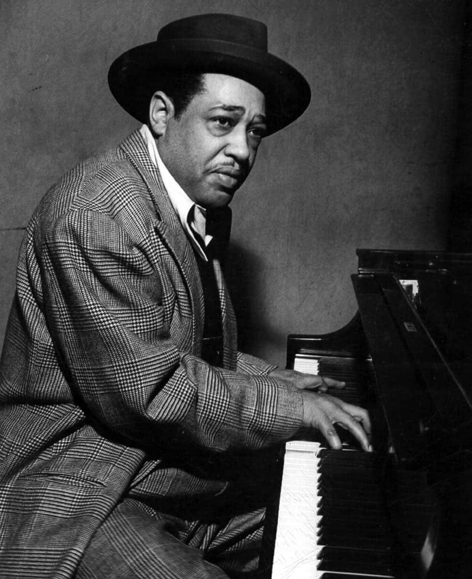 Duke Ellington, piano, fedora, SD Phone Wallpaper