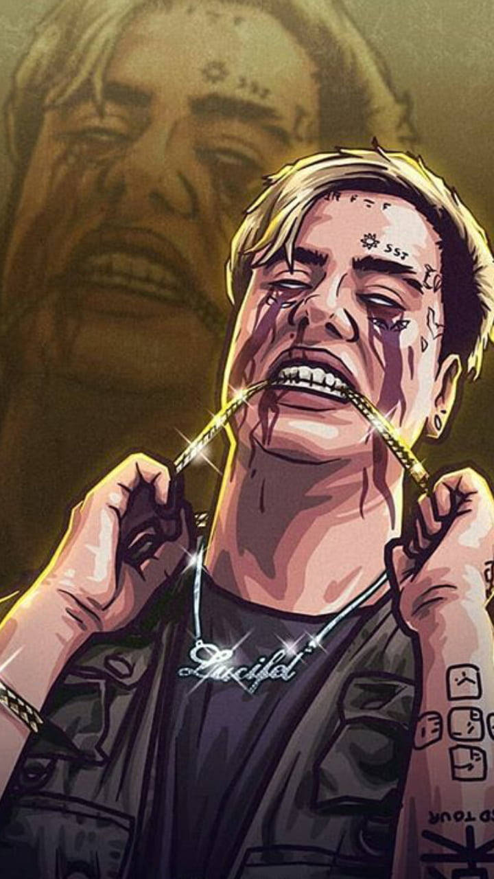 Duki, gold chain, distressed face, HD Phone Wallpaper