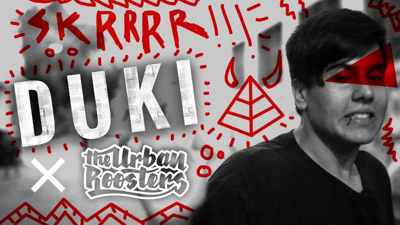 Duki, black and white portrait, bold red graffiti elements, HD Desktop Wallpaper