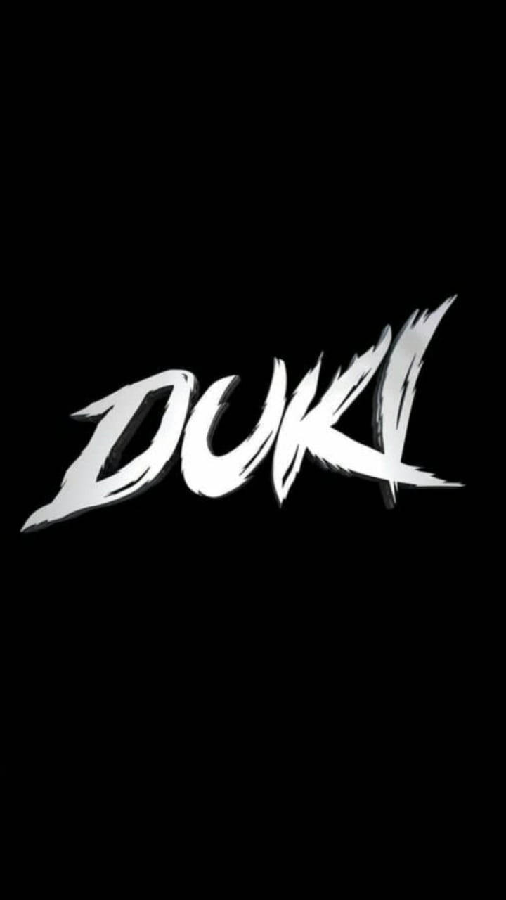 DUKI, white graffiti-style text, solid black background, HD Phone Wallpaper