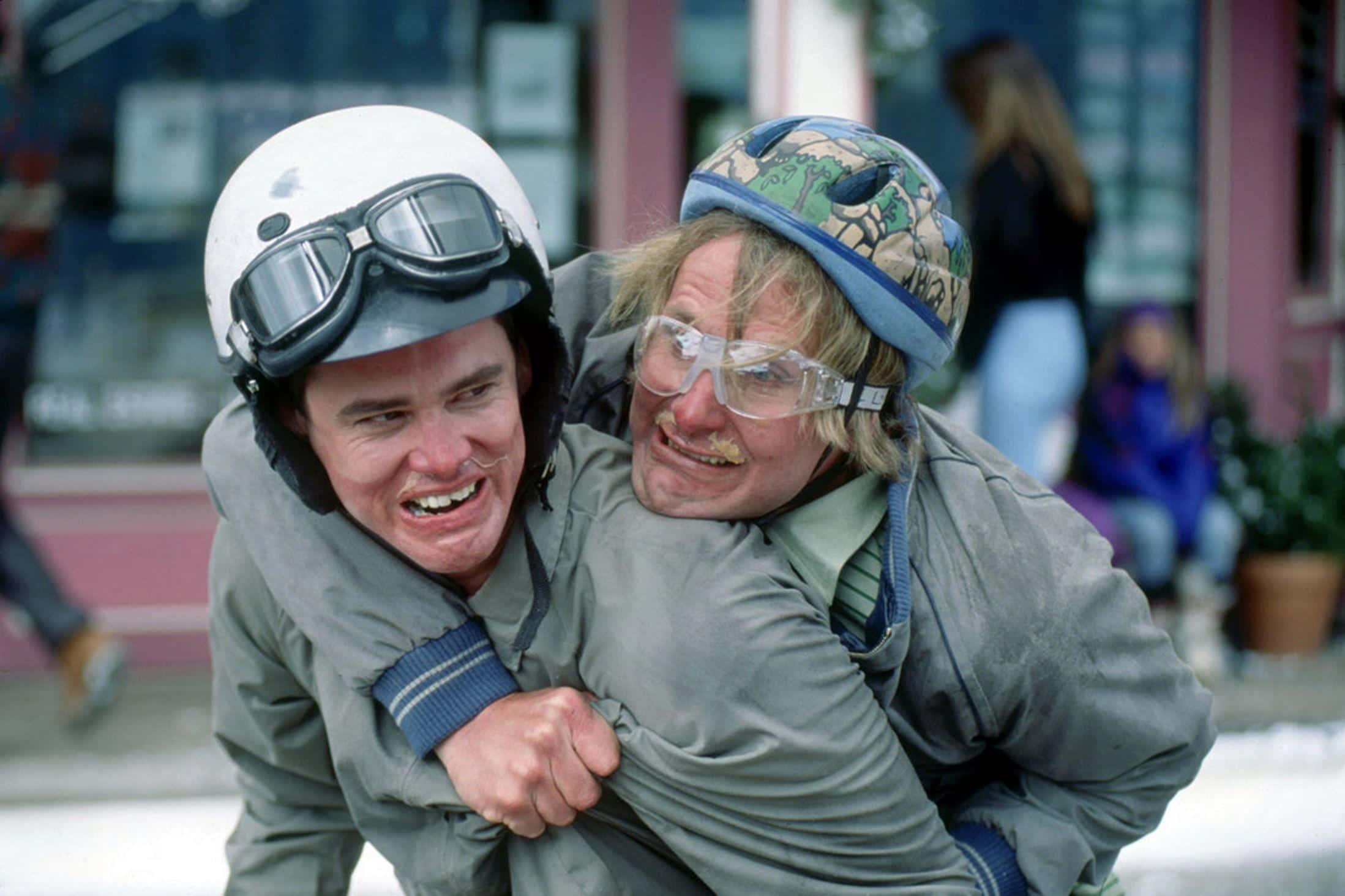 Dumb And Dumber, comedic duo, snowy street, Full HD Desktop Wallpaper