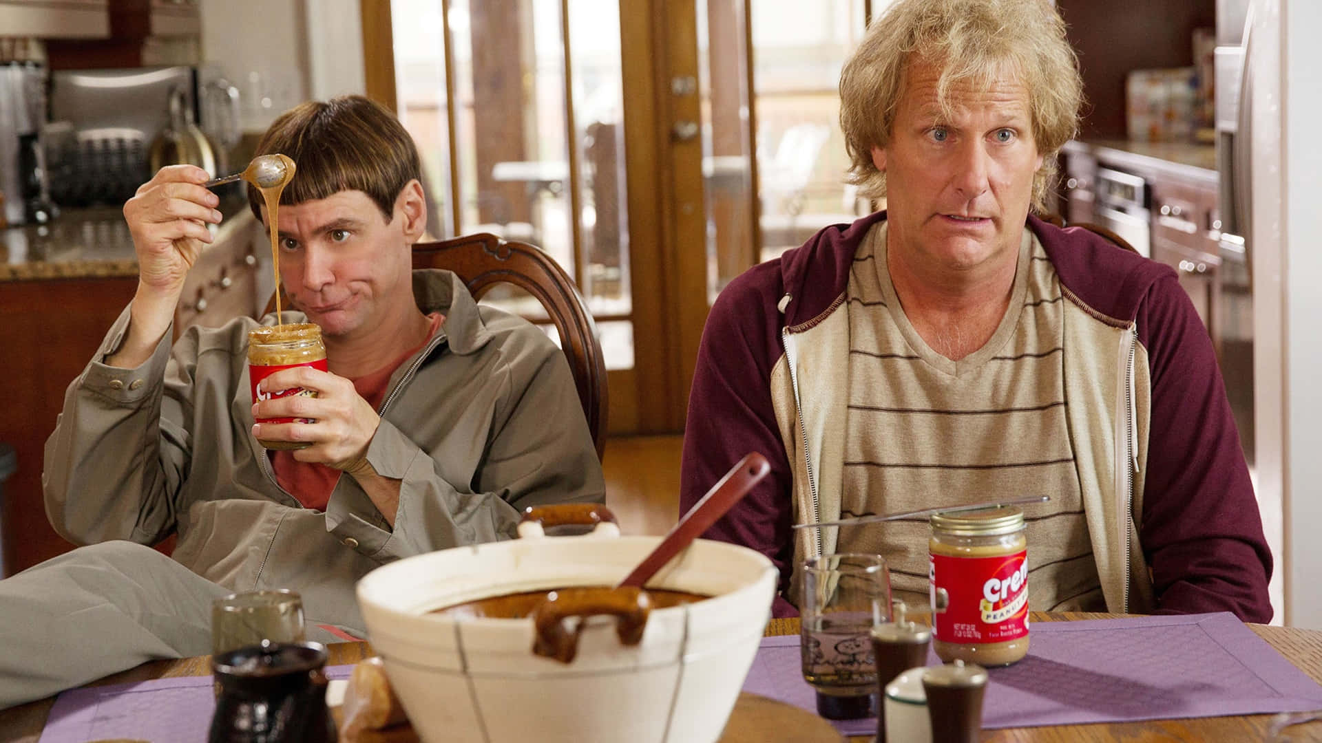Dumb And Dumber, kitchen table, peanut butter jar, Full HD Desktop Wallpaper