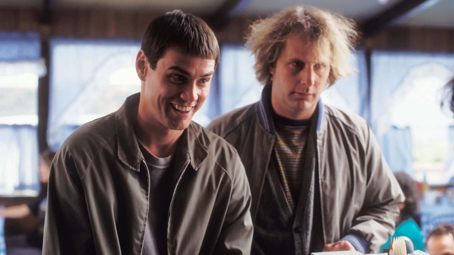 Dumb And Dumber, classic scene, diner, Full HD Desktop Wallpaper