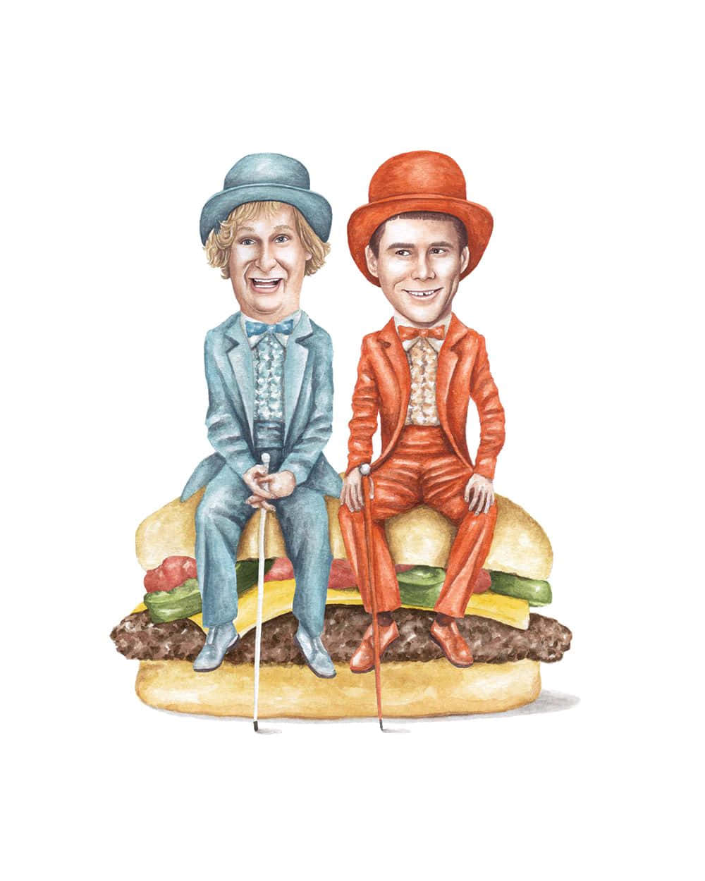 Dumb And Dumber, bowler hats, suits, SD Phone Wallpaper