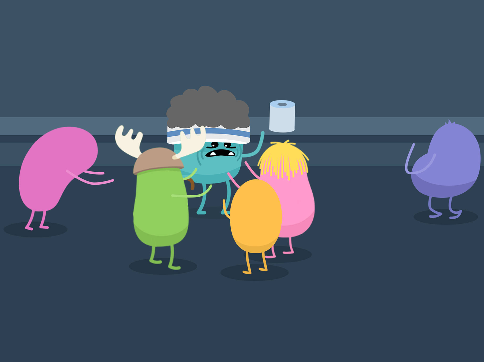 Dumb Ways To Die, toilet, blue character, Full HD Desktop Wallpaper