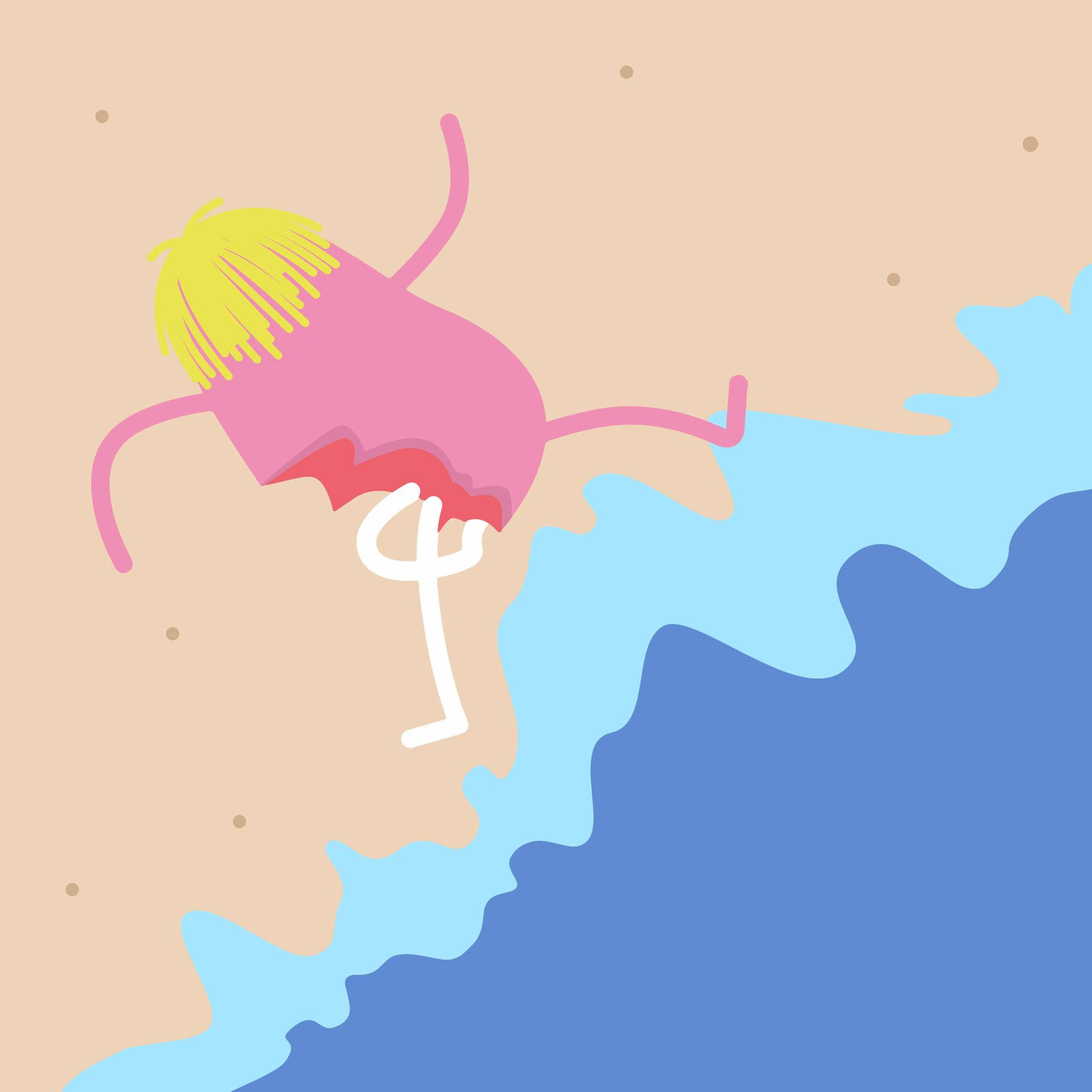 Dumb Ways To Die, pink cartoon character, yellow hair, HD Desktop Wallpaper