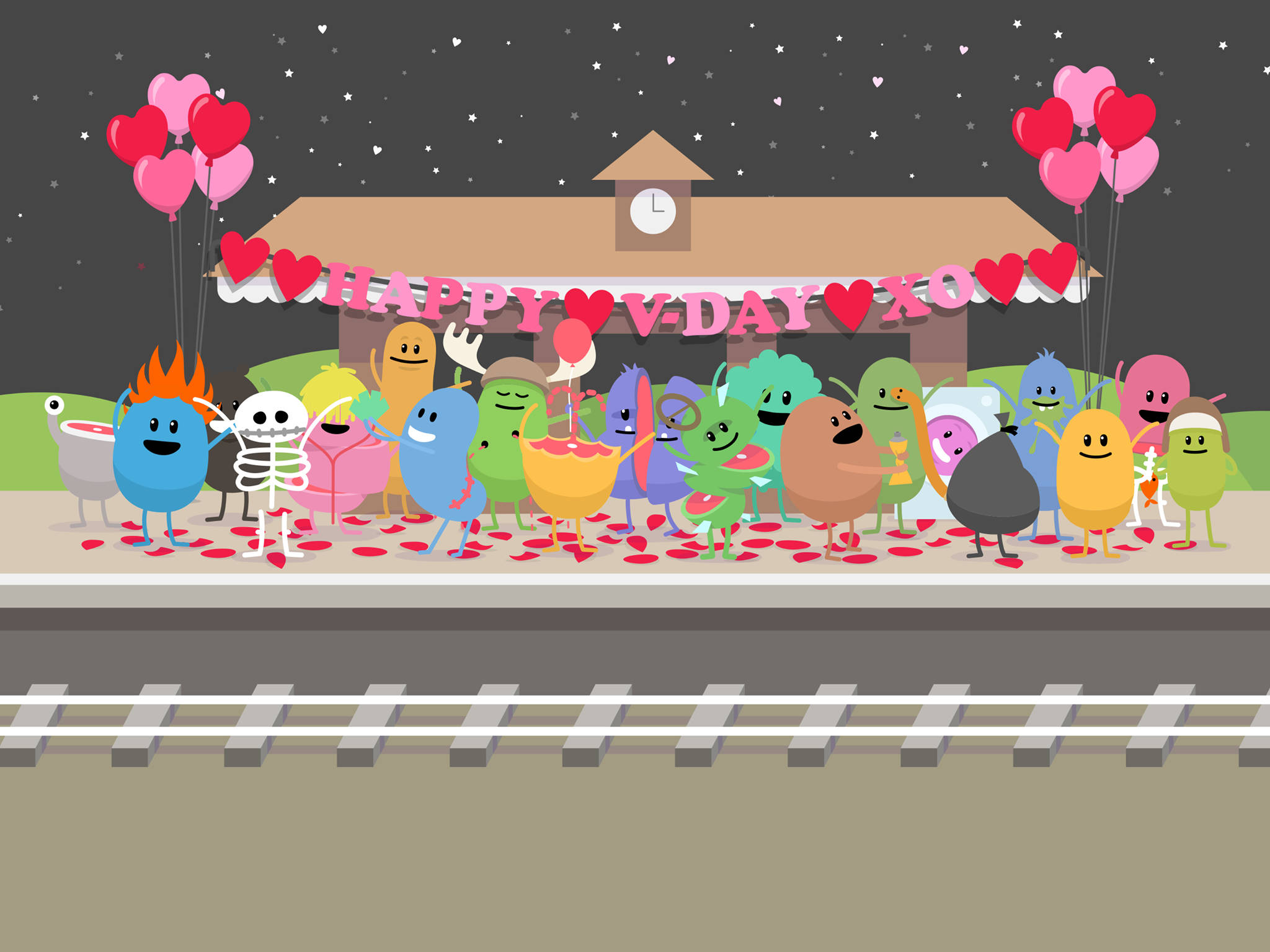 Dumb Ways To Die, Valentine’s Day, train platform, Full HD Desktop Wallpaper