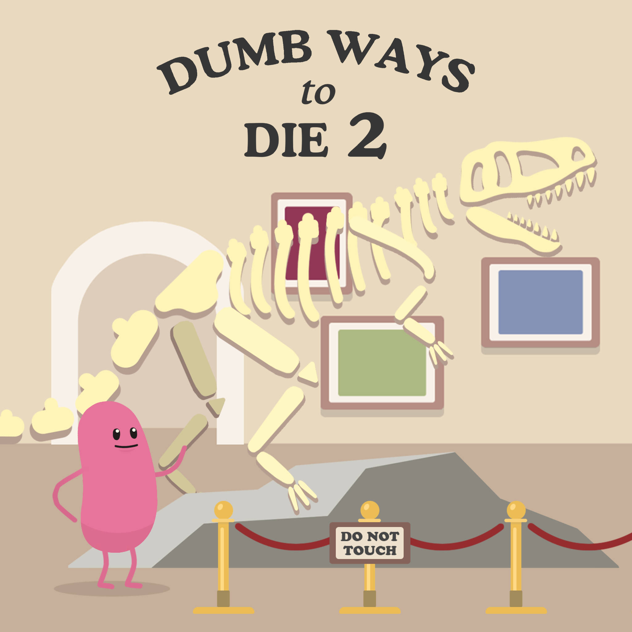 Dumb Ways to Die 2, dinosaur skeleton exhibit, museum, Full HD Desktop Wallpaper