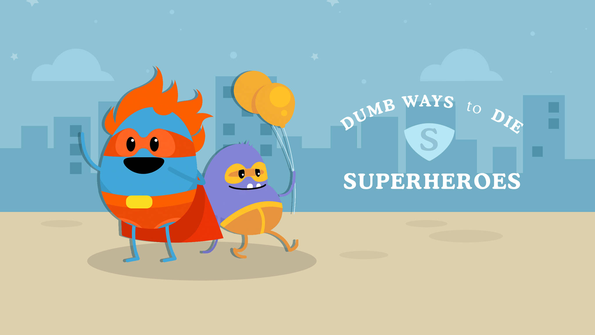 Dumb Ways To Die, superhero, blue with orange hair, Full HD Desktop Wallpaper