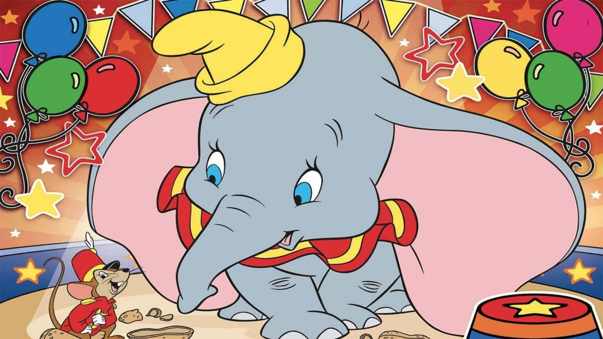 Dumbo, circus costume, colorful balloons, Full HD Desktop Wallpaper