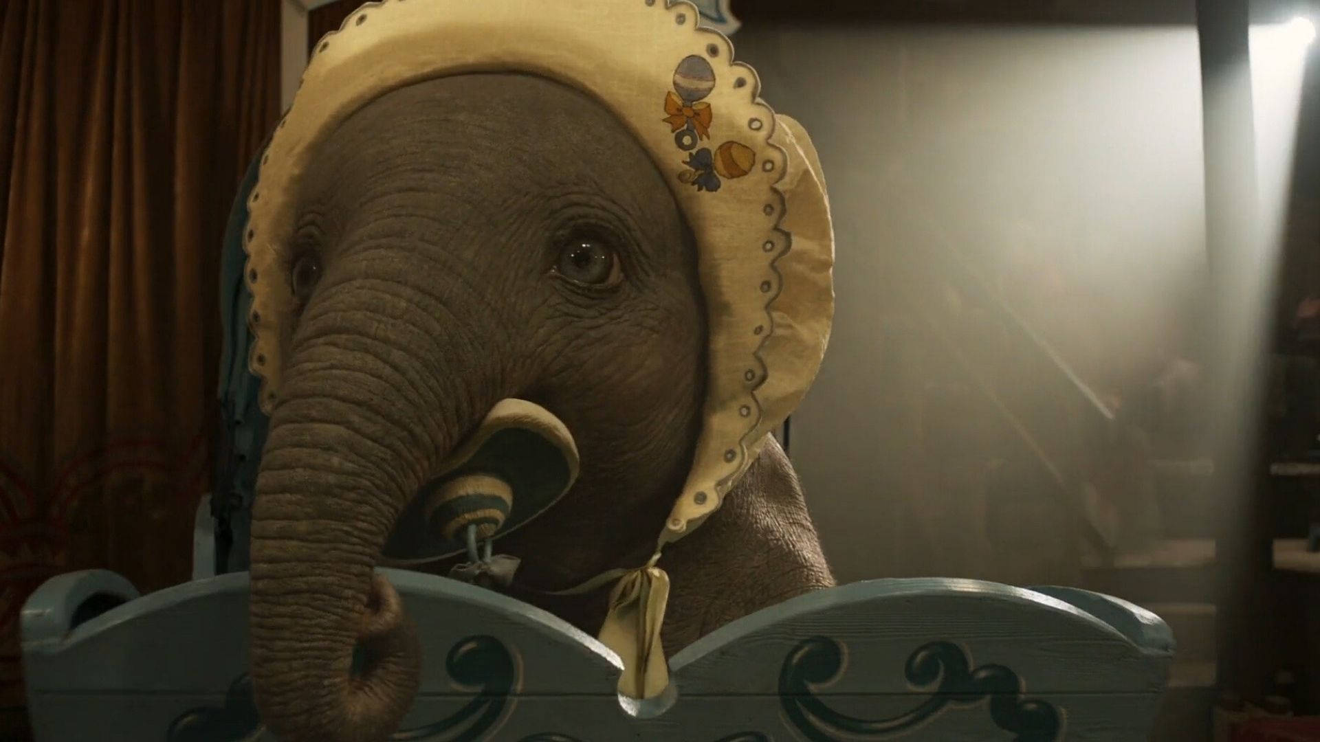 Dumbo, yellow bonnet, floral embroidery, Full HD Desktop Wallpaper