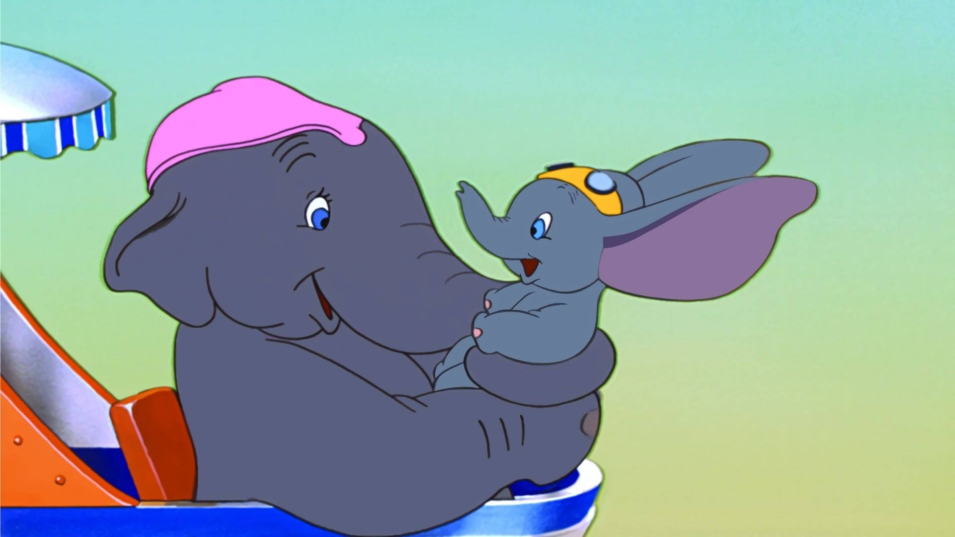 Dumbo, mother elephant, baby elephant, Full HD Desktop Wallpaper