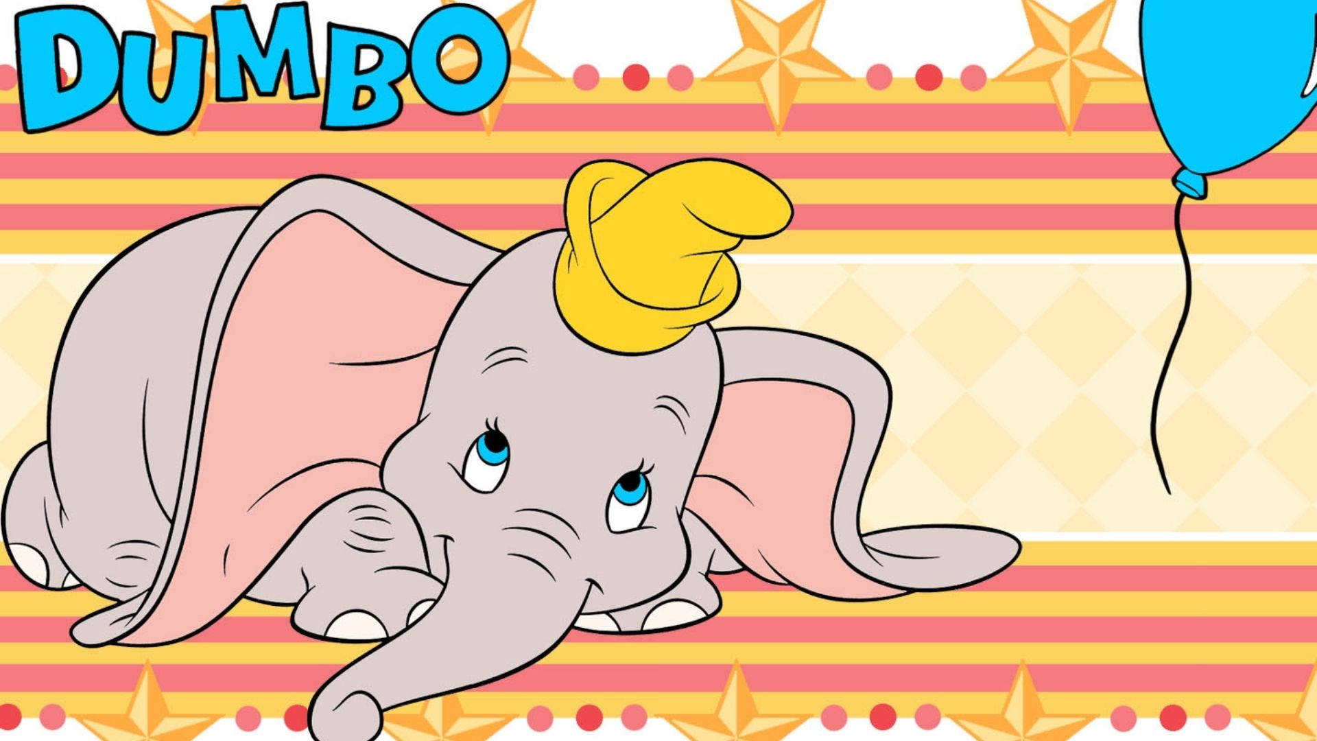 Dumbo, blue eyes, yellow hat, Full HD Desktop Wallpaper