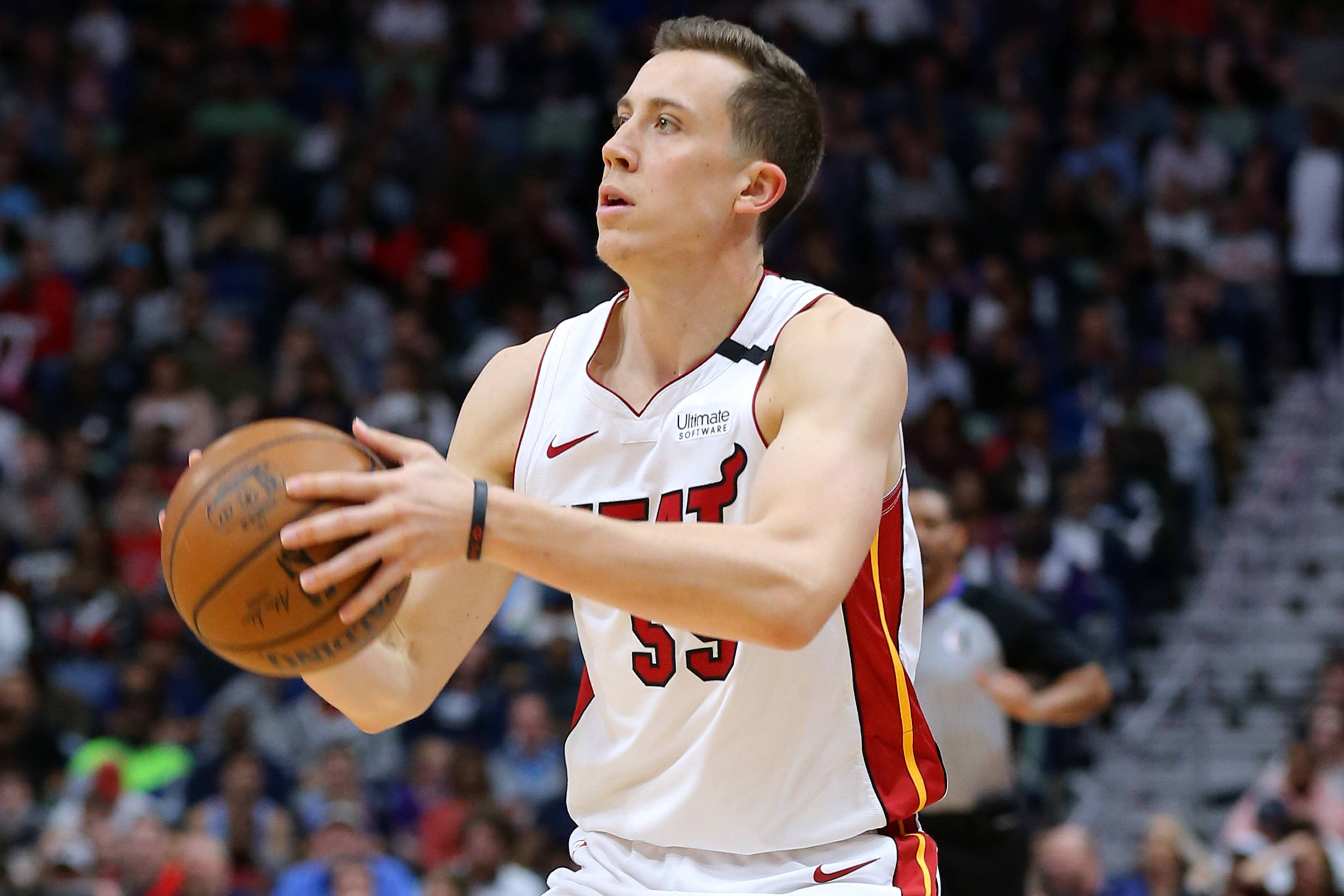 Duncan Robinson, white and red jersey, basketball player, 2K Desktop Wallpaper