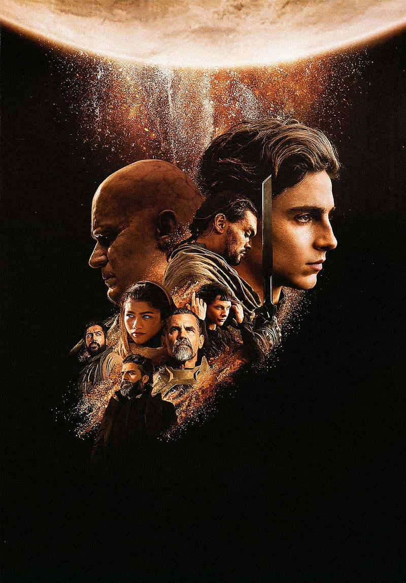 Dune, movie poster art, cosmic backdrop, SD Phone Wallpaper