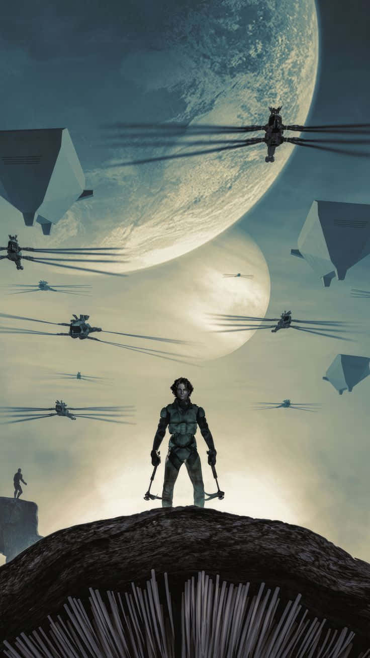 Dune, Desert Warrior, moons, HD Phone Wallpaper