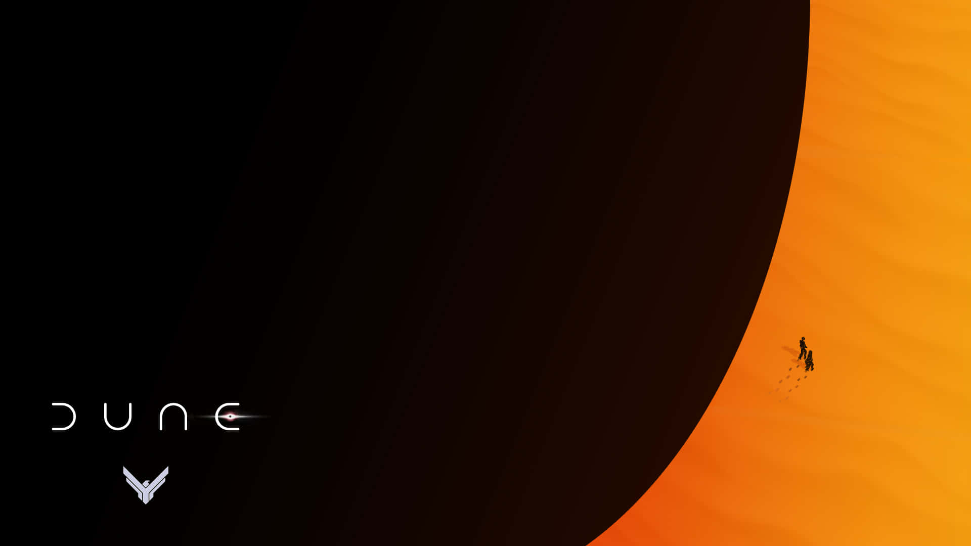 Dune, orange dune, black sky, Full HD Desktop Wallpaper