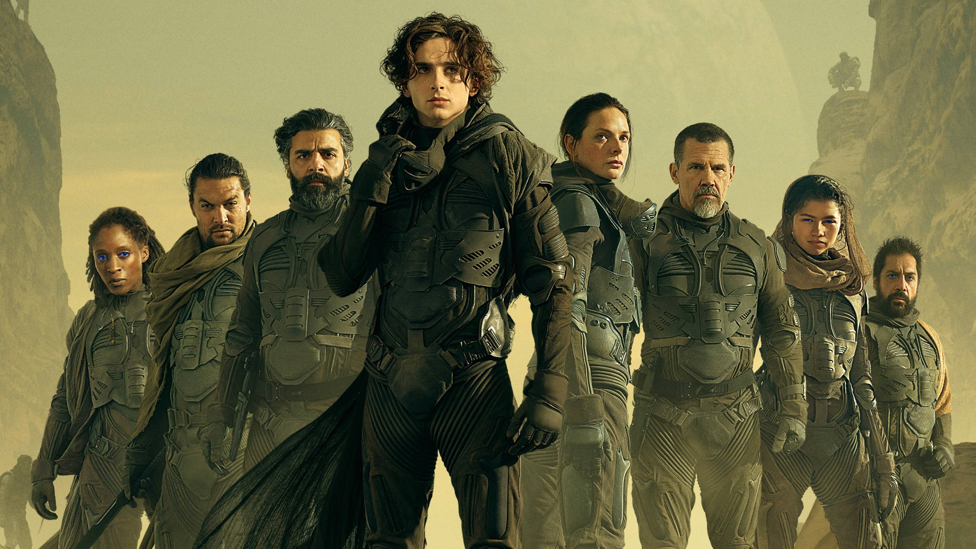 Dune 2021, main cast, tactical gear, Full HD Desktop Wallpaper
