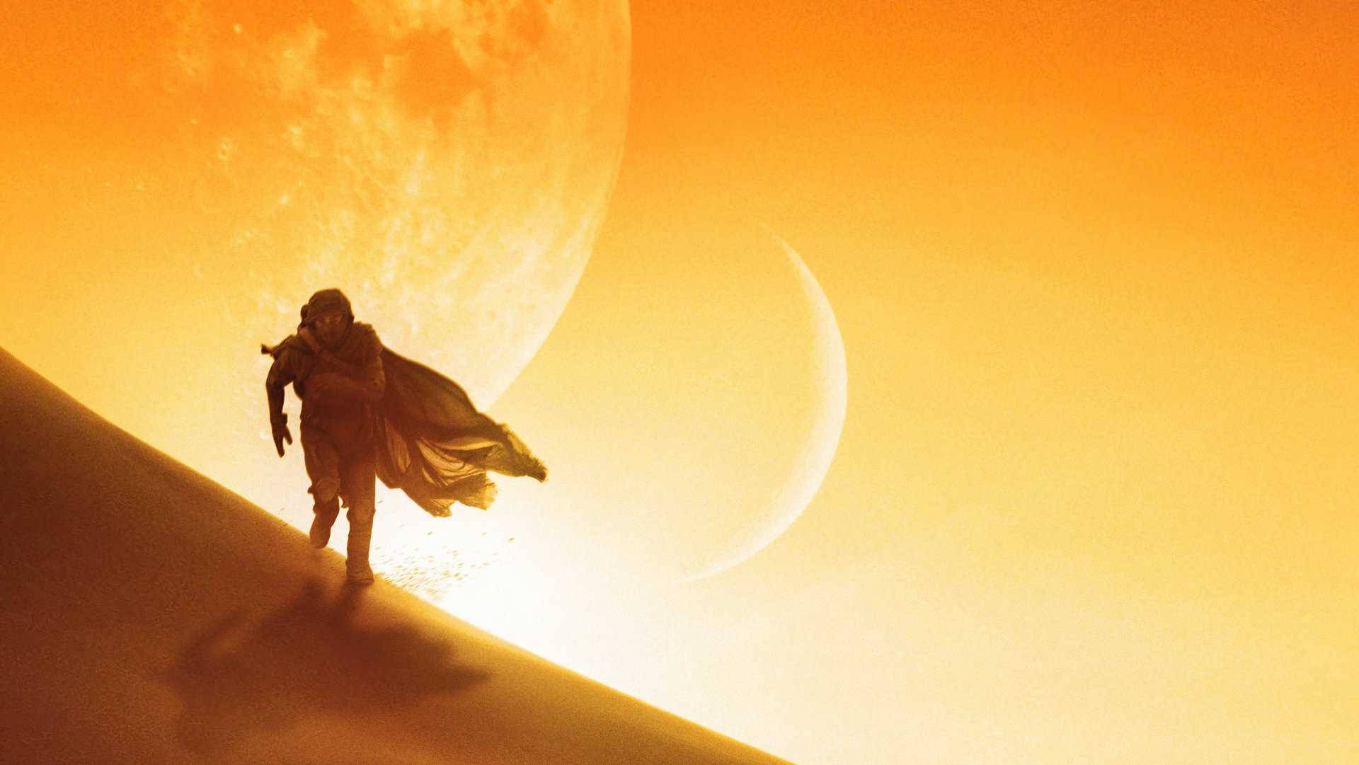 Dune 2021, yellow, graphic art, Full HD Desktop Wallpaper