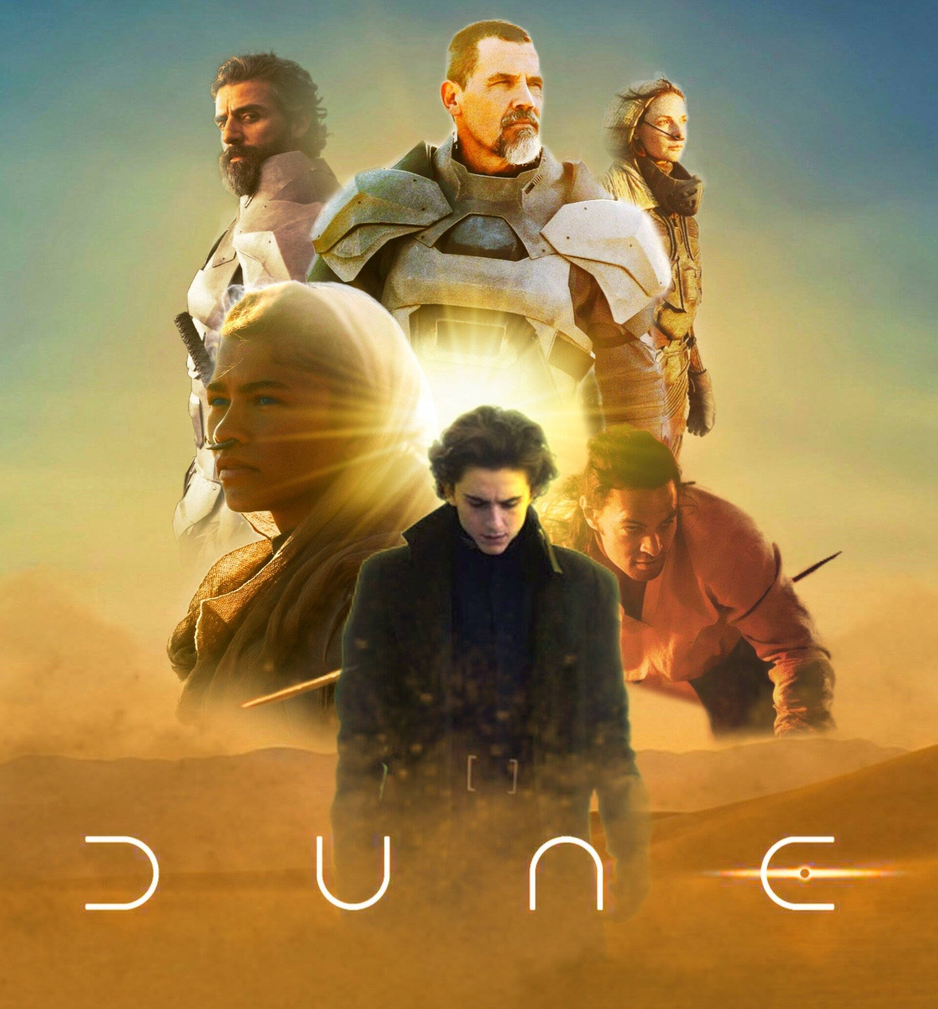 Dune 2021, characters, desert landscape, Full HD Phone Wallpaper