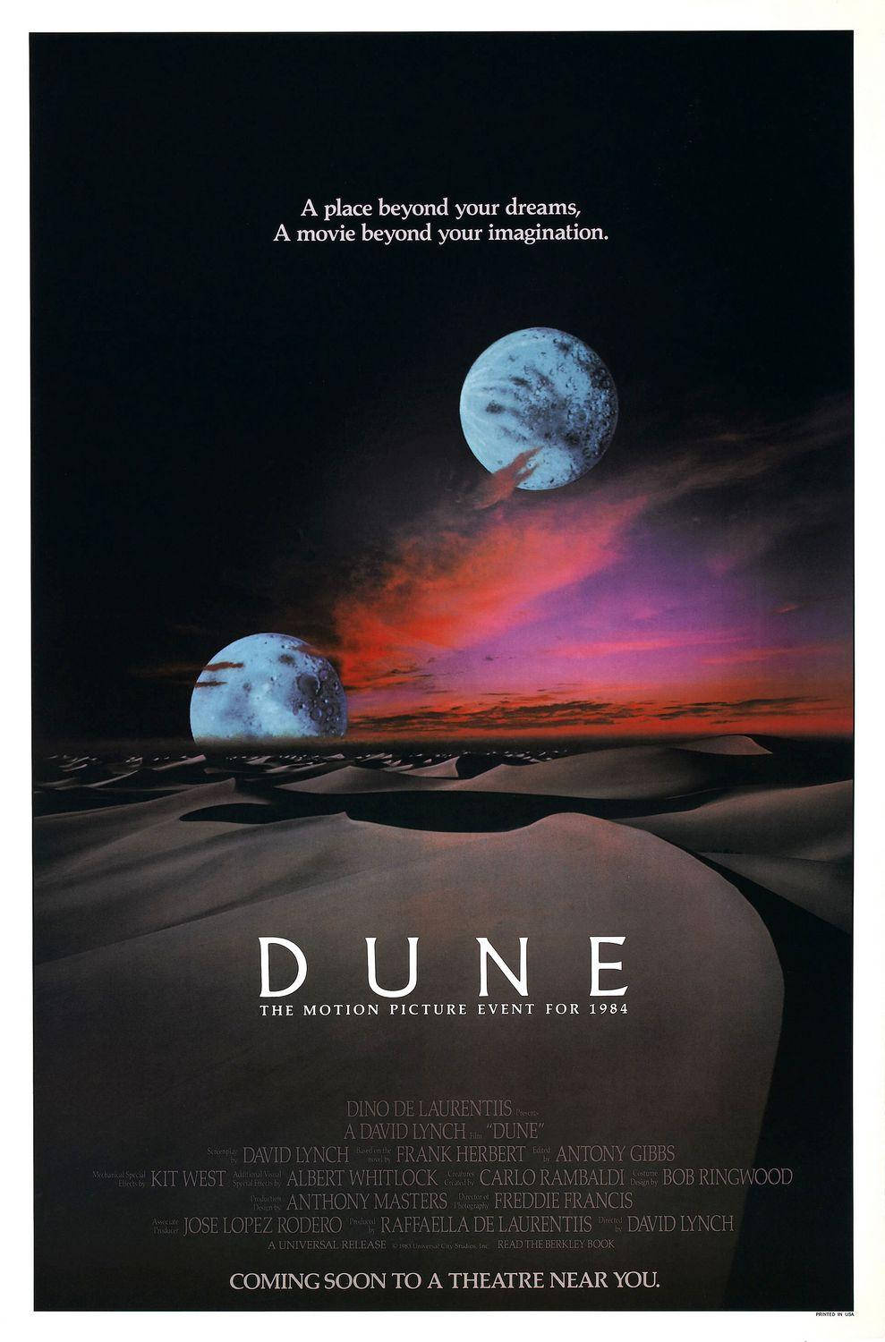 Dune Movie, twilight sky, two moons, HD Phone Wallpaper