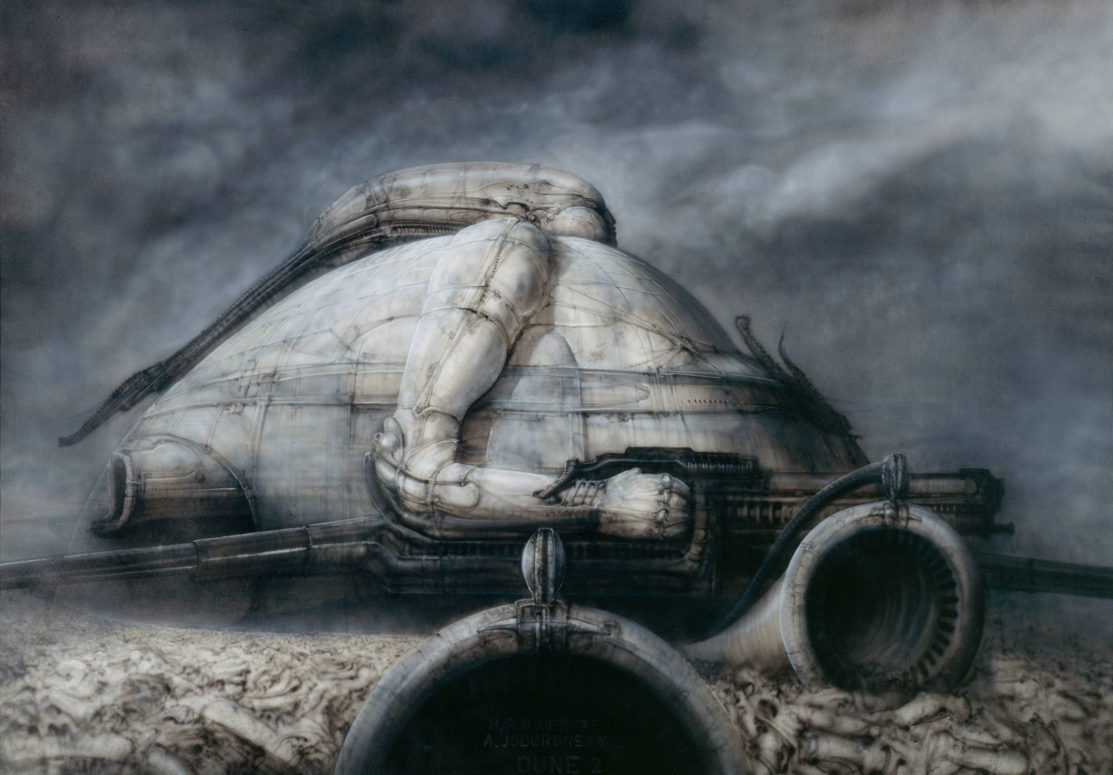 Dune Movie, dome-shaped sci-fi vehicle, desolate, dusty wasteland, 2K Desktop Wallpaper