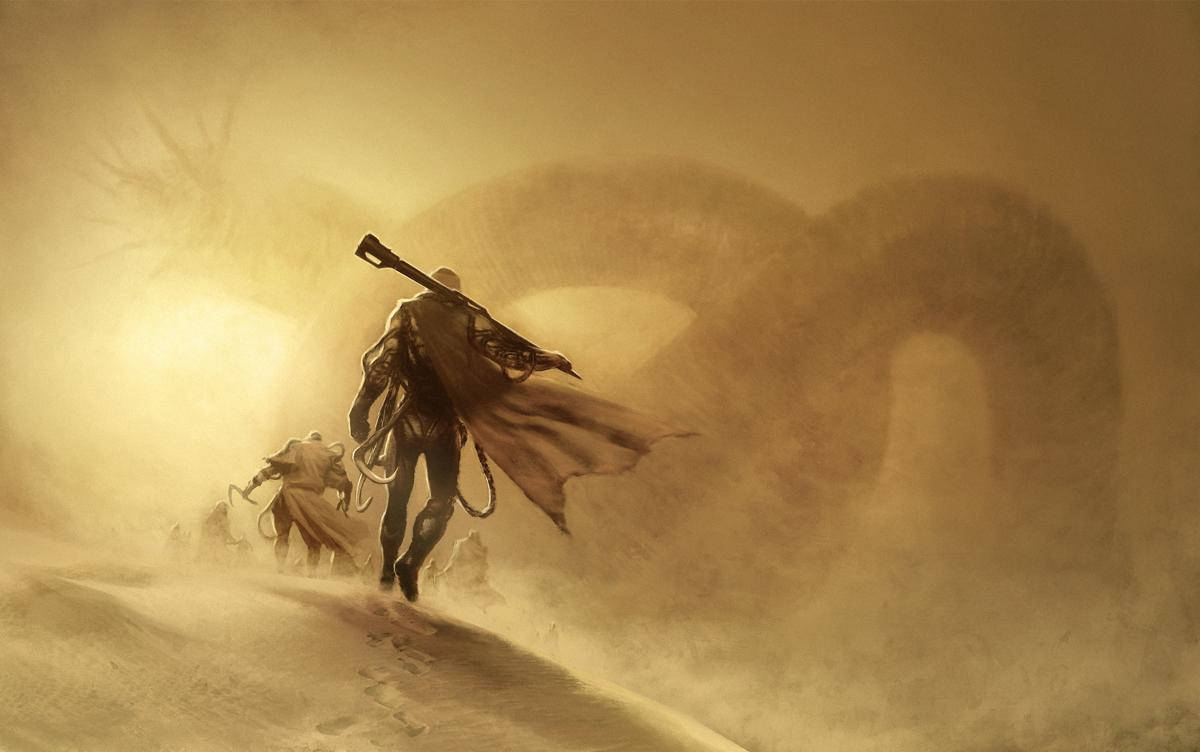 Dune Movie, desert landscape, golden sun, SD Desktop Wallpaper